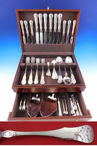 Norrona by David Andersen 830 Silver Flatware Set Dinner Service 60 pcs c1920